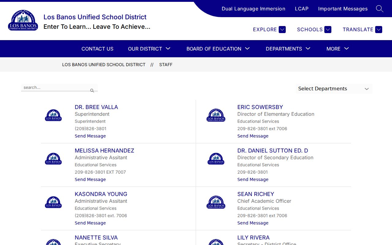 Los Banos people search in the school staff directory