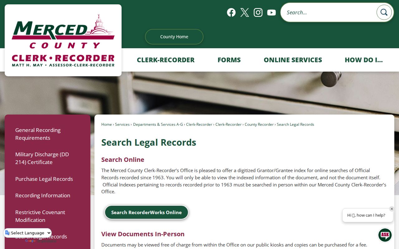 Los Banos people records instructions for official documents