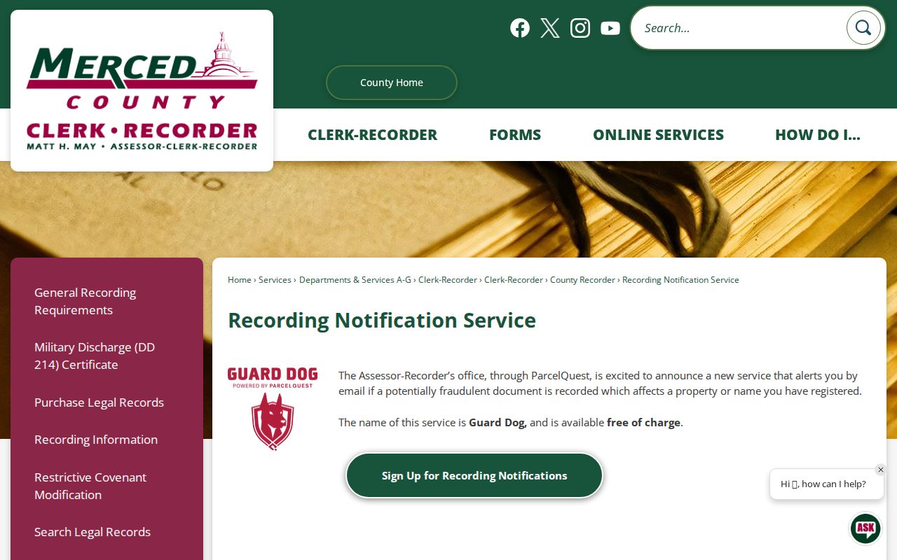 Los Banos public records Guard Dog notification service